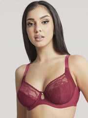 CLEO - FREE EXPRESS SHIPPING -Alexis Low Front Underwire Bra- Berry