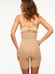 CHANTELLE - FREE EXPRESS SHIPPING -Basic Shaping High Waisted Mid-Thigh Short- Latte