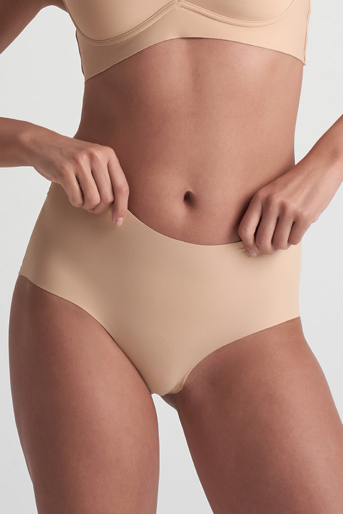 Bye Bra - FREE SHIPPING - Cotton High Brief 2 Pack (1 Beige 1 Black) Bye Bra Panties