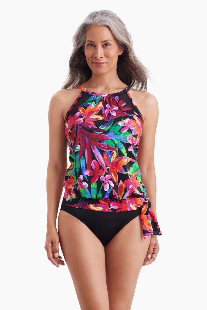 SHAPE SOLVER - FREE EXPRESS SHIPPING - Secret Jungle High Neck Tankini Shape Solver Swimwear