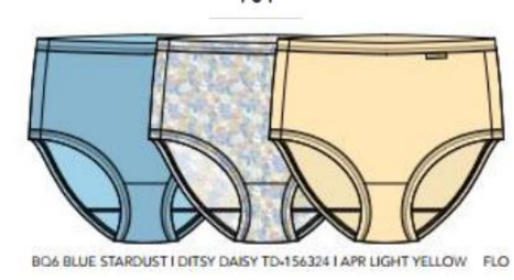 Jockey Panties - Elance Cotton Comfort 3 Pack Brief 7460/7465 - Blue Stardust, Ditsy Daisy, Light Yellow (701)