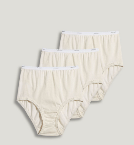 Jockey Panties - Classic Comfort Cotton 3 Pack Brief 7623/7626 - Ivory