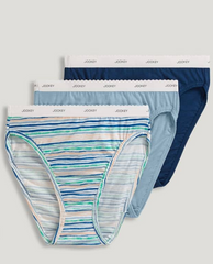 Jockey Panties - Classic Comfort Cotton 3 Pack French Cut 7625/7627 - Marina Blue, Blue Stardust, Watercolour Strips (407)