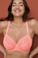 PRIMADONNA TWIST - FREE EXPRESS SHIPPING -Sunset Hotel Full Cup Bra- Pink Parfait