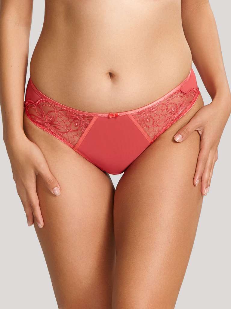 Pretty Red Coral Ladies Underwear Sexy Low Rise Full Cover Briefs