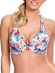 Panache Swimwear - Alanis Padded Halter SW1145 - Blue/Floral - Thebra