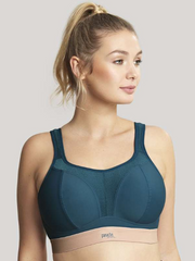 PANACHE SPORTS - FREE EXPRESS SHIPPING  -Non Wired Sports Bra- Teal/Pink