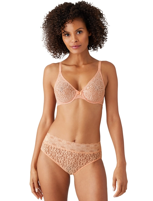 Wacoal Bra - Halo Lace Underwire 851205 - Almost Apricot -FREE EXPRESS SHIPPING