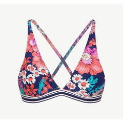 Captiva Swimwear - Striped Bloom Bora Triangle Bikini 33SB6068 - Multi - Thebra